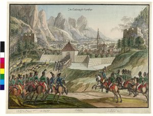 The Conquest of the Luziensteig by Austrian Troops 1799 by Jokob Placidus Altmutter