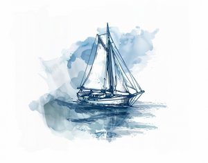 Blue Water Sailboat