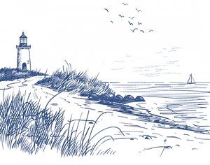 Coastal Lighthouse Sketch