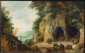 Hermitage of Monks in the Rocks by Joos de (follower of) Momper
