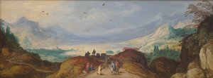 Mountain Landscape with a Lake by Joos de II Momper