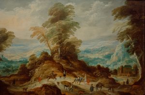 Mountain Landscape with Hunting Party
