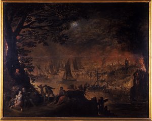 Burning Town by the Sea
