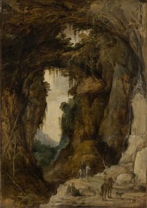 Landscape with Grotto and a Rider by Joos or Josse de The Younger Momper