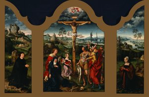 Three Linked Festival Altars: Christ Crucifixion by Joos van Cleve