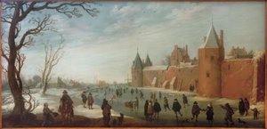 Ice Skaters in the City Moat by Joost Cornelisz. Droochsloot
