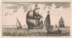 Receiving the Mail at Sea, Postcard (series title) by Joost van Geel
