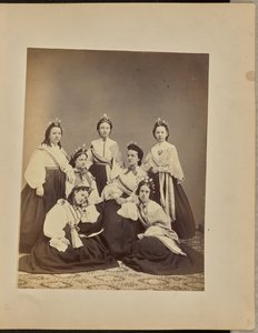 Group Portrait of Women with Crowns and Sashes by Jordan H. Abbott