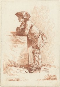 Young Man Leaning on a Stone