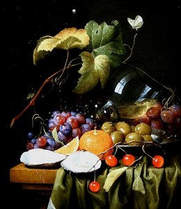 A Still Life of Fruits, Vines and an Oyster