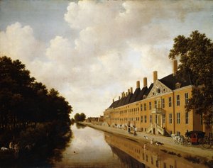 A View of the Princessgracht, The Hague, looking towards the Bezuidenhoutsebrug and the Oost Singlesgracht