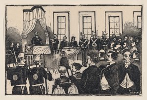The trial of the killers of Tomas Hernandez Aguirre, from a broadside entitled 