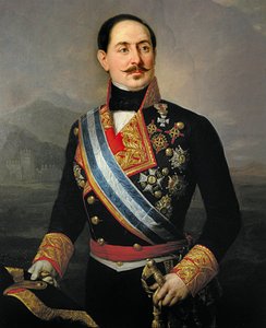 Portrait of Francisco Serrano y Dominguez (1810-1885), Spanish soldier and politician, leader of the Liberal Union, president of the first republic in 1874 by José María Romero y López