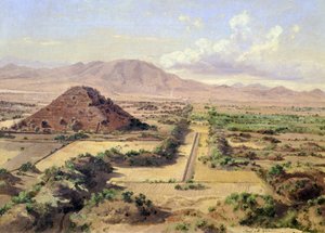 The Pyramid of the Sun in Teotihuacan, Mexico by José María Velasco