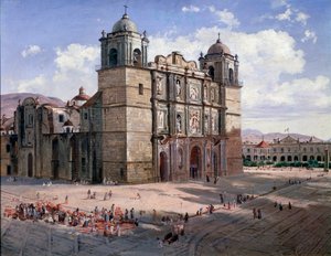 View of the Cathedral of Oaxaca, Mexico by José María Velasco