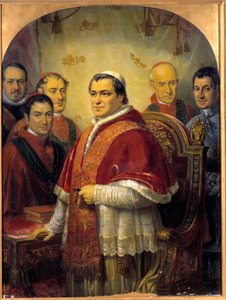 Portrait of Pope Pius IX Surrounding His Cardinals