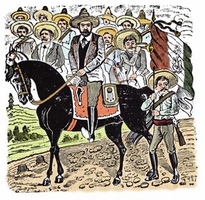 The Mexican Revolution (1910-1920): Portrait of Francisco Indalecio Madero (1873-1913) Mexican Revolutionary. Xylography by Jose Guadalupe Posada (1852-1913)