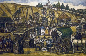 Festival in San Isidro grassland in Madrid. 1933 by Jose Gutierrez Solana