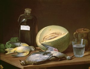 Still Life with Melon and Birds