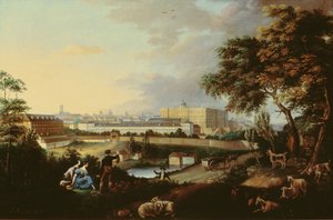 View of the Royal Palace in Madrid from the Principe Pio Mountain by Jose Maria Avrial Y Flores