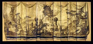 Vision Mediterranea, eleven-leaf screen, c.1925