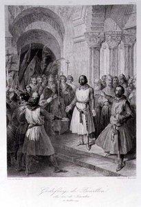 Godfrey of Bouillon Elected King of Jerusalem, engraved by Leopold Massard by Jose de (after) Madrazo y Garreta