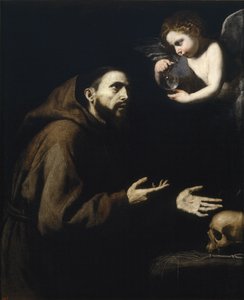 Francis of Assisi and the angel with the water bottle, 1636-1637