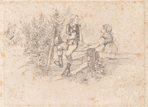 Eavesdropped Peasant Couple by Josef Gisela