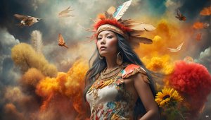 Dreamcore Dreamlike Scene Native American 05