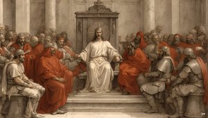 Jesus Pilate on the Judgment Seat 01 by Josef Johann Michel