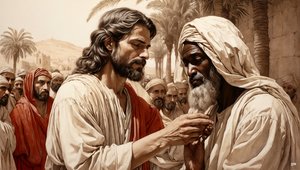 Jesus Heals the Blind Beggar 01 by Josef Johann Michel