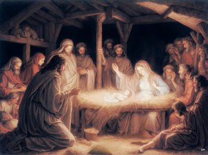Jesus in the Manger 01 by Josef Johann Michel