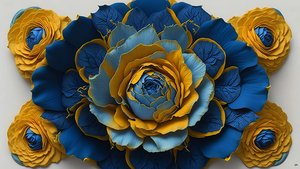 Mandala: Roses-Blue Elements 01