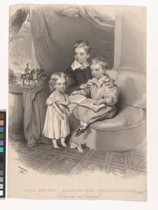 The Archdukes Karl Ludwig, Franz Josef, and Ferdinand Max of Austria by Josef Kriehuber