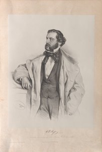 Portrait of the Opera Singer Achille De Bassini by Josef Kriehuber