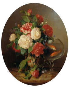 Flower Piece with Goldfish Bowl
