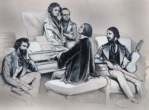 Drawing after Lithograph by Josef Kriehuber by Josef Nikolaus Kriehuber