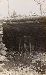 Shack with cannon (b/w photo) by Josef Zohles