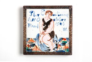 Tile with Bather for Emilienne by Josep Artigas