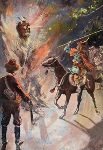 Robinson Crusoe: Destruction of the tartar idol by Joseph (after) Finnemore