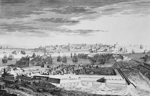 A View of the City of Malta on the Side of the Cotonere by Joseph (after) Goupy
