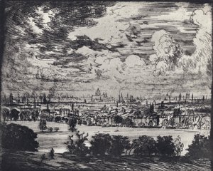 London, Over Hampstead by Joseph (after) Pennell