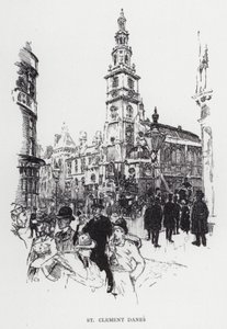 St Clement Danes by Joseph (after) Pennell