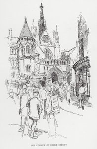 The Corner of Essex Street by Joseph (after) Pennell