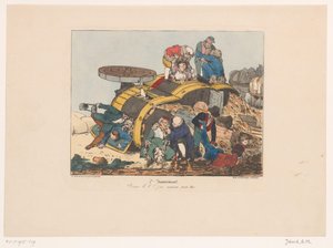 Tipped Hay Wagon with Passengers (Inconveniences series)