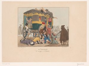 Omnibus with Passengers Being Robbed by Joseph Ambroise Jobard
