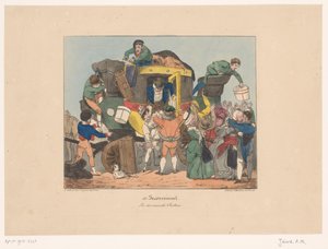 Passengers Disembarking from an Omnibus after Return Journey by Joseph Ambroise Jobard