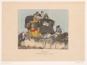 Woman Vomiting from a Moving Omnibus by Joseph Ambroise Jobard