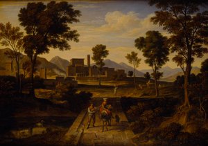 Landscape at Terni with a Bridge over the River by Joseph Anton Koch