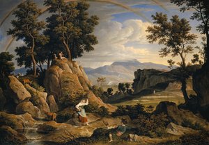 Landscape near Olevano with Rainbow, 1823-24